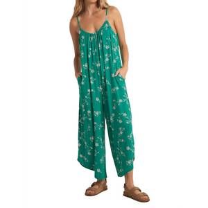 NWT Z SUPPLY flared floral jumpsuit in tropical teal Small